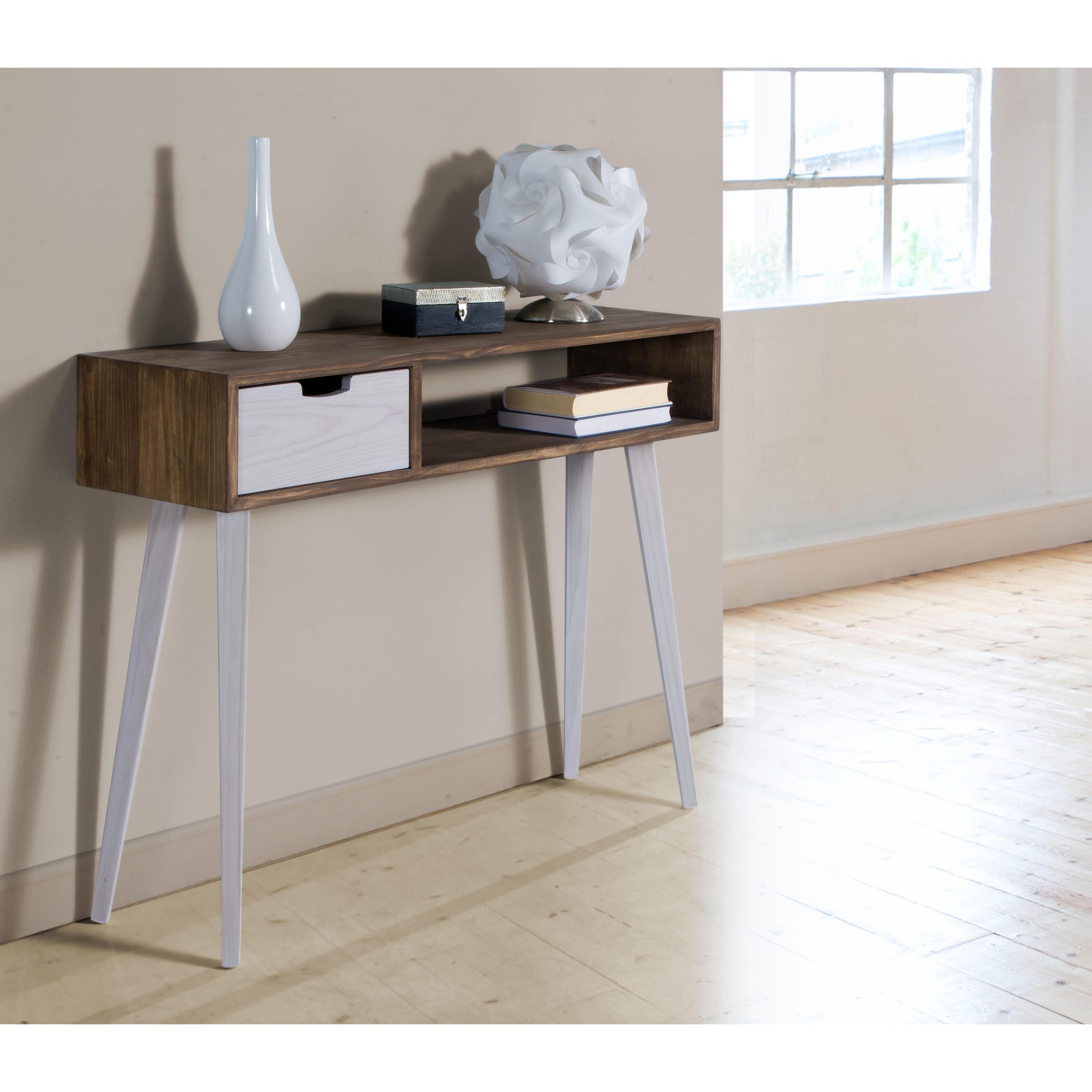 CONSOLE HADA 1/TIROIR GAUCHE 105 X 30 X 81,5 COULEUR BLANC – Image 3