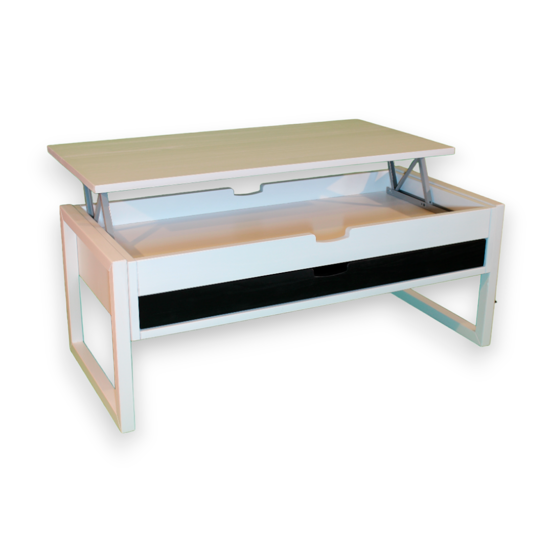 MESA CENTRO ELEVABLE 1/CAJON ALEXANDRA 106 X 50 X 42 CAJON NEGRO - Imagen 3